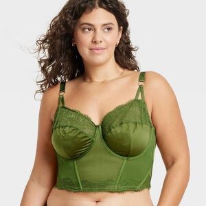 Women's Lace Lingerie Corset - Auden Light Forest Green